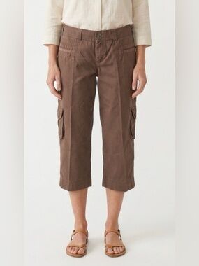 Tommy Hilfiger Brown Cargo Capris with Side Pockets